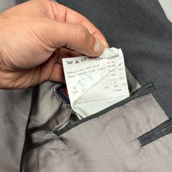 Galliani Blazer Italy E.Thomas Super 130s Wool Sport Coat Grey 48R - Picture 10 of 10